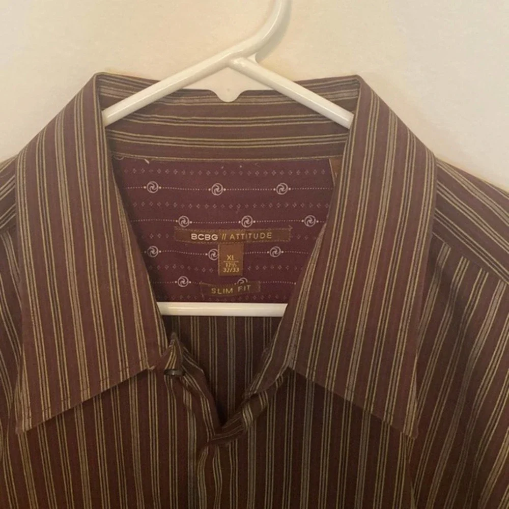 BCBG Attitude Slim Fit Dress Shirt XL